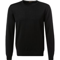 Stenströms Herren Pullover schwarz Merinowolle unifarben von Stenströms