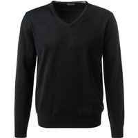 Stenströms Herren Pullover schwarz Merinowolle unifarben von Stenströms