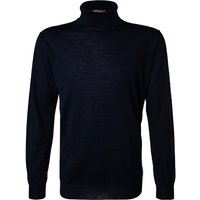 Stenströms Herren Rollkragenpullover blau Merinowolle unifarben von Stenströms