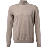 Stenströms Herren Rollkragenpullover braun Merinowolle unifarben von Stenströms