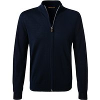 Stenströms Herren Strickjacke blau Merinowolle unifarben von Stenströms