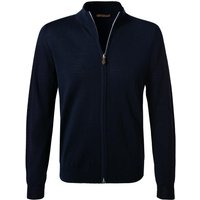 Stenströms Herren Strickjacke blau Merinowolle unifarben von Stenströms