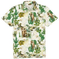 Stenströms Herren Polo-Shirt grün geblümt von Stenströms