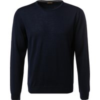 Stenströms Herren Pullover blau Merinowolle unifarben von Stenströms