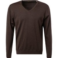 Stenströms Herren Pullover braun Merinowolle unifarben von Stenströms