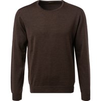 Stenströms Herren Pullover braun Merinowolle unifarben von Stenströms