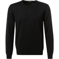 Stenströms Herren Pullover schwarz Merinowolle unifarben von Stenströms