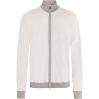 Stenströms Softe Strickjacke aus Merinowolle mit Zip und kontrastierenden Abschlüssen von Stenströms