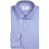 Stenströms Twill-Hemd mit feinem Webmuster und Ausputz, Slimline von Stenströms