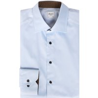 Stenströms Unifarbenes Hemd aus Twofold Super Cotton mit Ausputz, Slimline in 39S von Stenströms