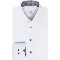Stenströms Unifarbenes Hemd aus Twofold Super Cotton mit Ausputz, Slimline in 39S von Stenströms