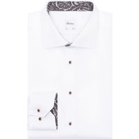 Stenströms Unifarbenes Hemd mit Ausputz aus Twofold Super Cotton, Regular in 39 von Stenströms