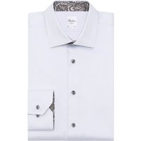 Stenströms Unifarbenes Hemd mit Ausputz aus Twofold Super Cotton, Regular in 44 von Stenströms