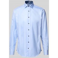 Stenstroms Body Fit Business-Hemd mit Knopfleiste in Bleu, Größe 42 von Stenstroms