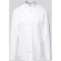 Stenstroms Slim Fit Business-Hemd mit Knopfleiste in Weiss, Größe 42 von Stenstroms