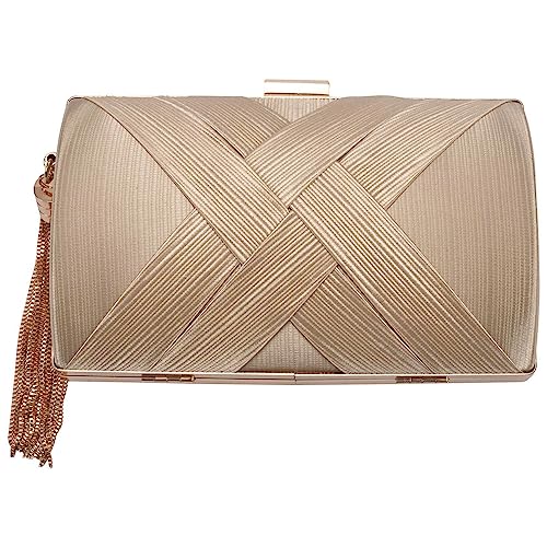 Steowsey Quaste Mode Damen Clutch Bag Schulter Handtaschen weiblichen Hochzeit Abendtasche fuer Telefon Geldboerse Gold von Steowsey