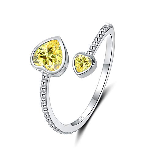 Geburtsstein Mädchen Ring Sterling Silber November Gelbes Herz Monatsstein Geburtstagsgeschenke Schmuck Für Freund oder Tochter oder Kinder von Step Forward