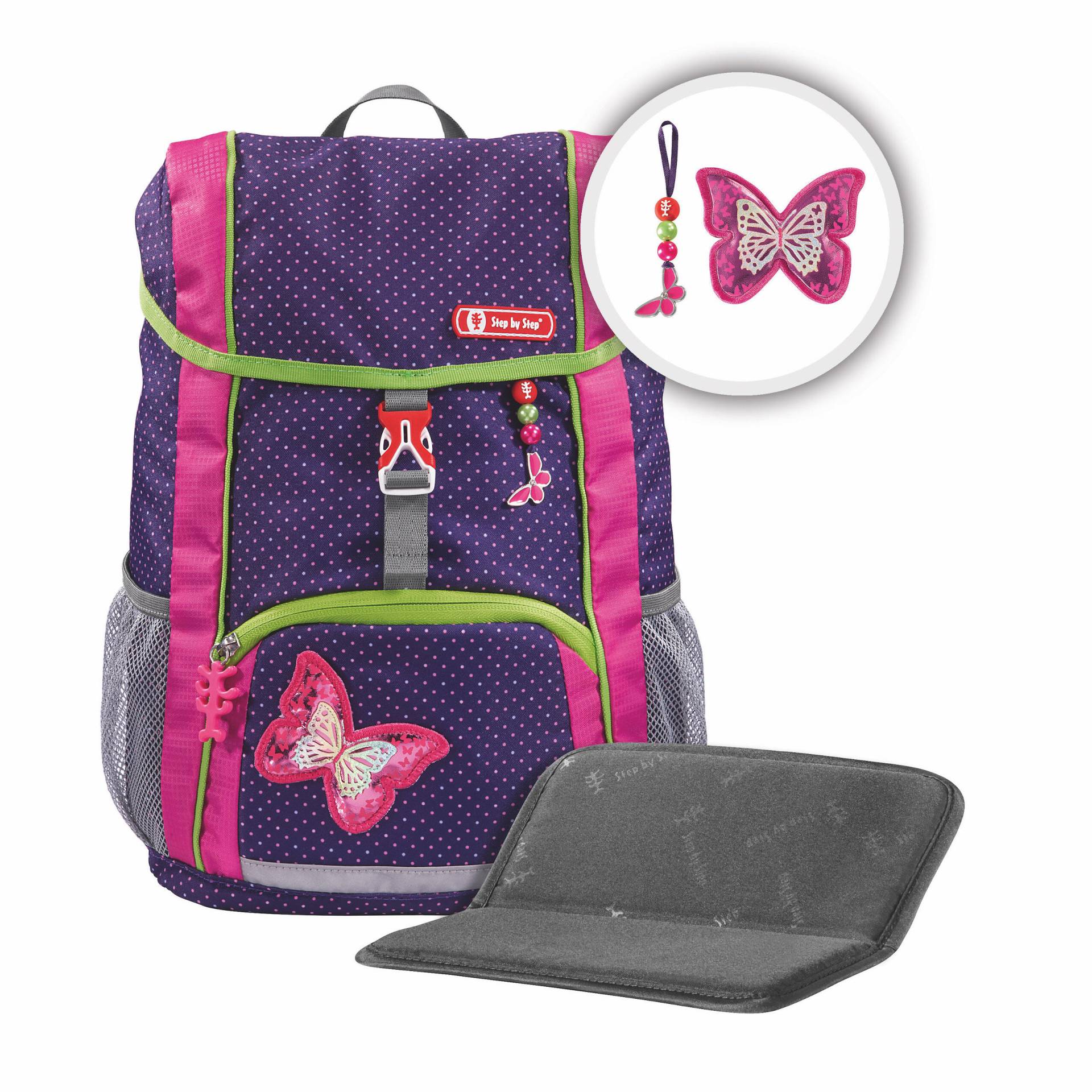 Step by Step - KID Rucksack-Set Shiny Butterfly, 3-teilig von Step by Step