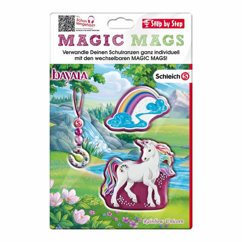 Step by Step - Motiv-Buttons Magic Mags Schleich Bayala-Rainbow Unicorn Multicolor von Step by Step