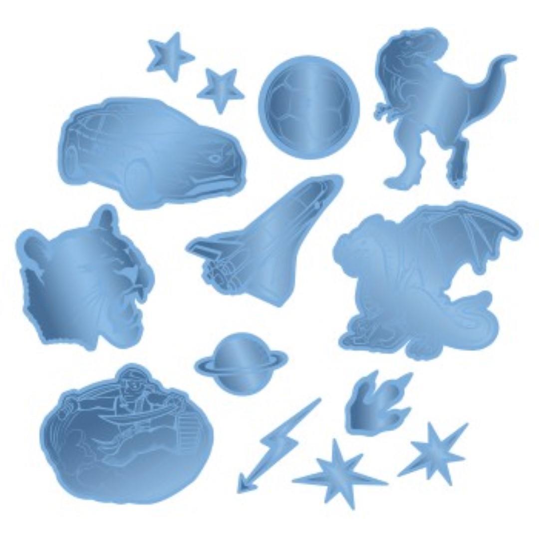 Step by Step - Motiv-Buttons Reflektierendes Sticker-Set Blau Blau von Step by Step