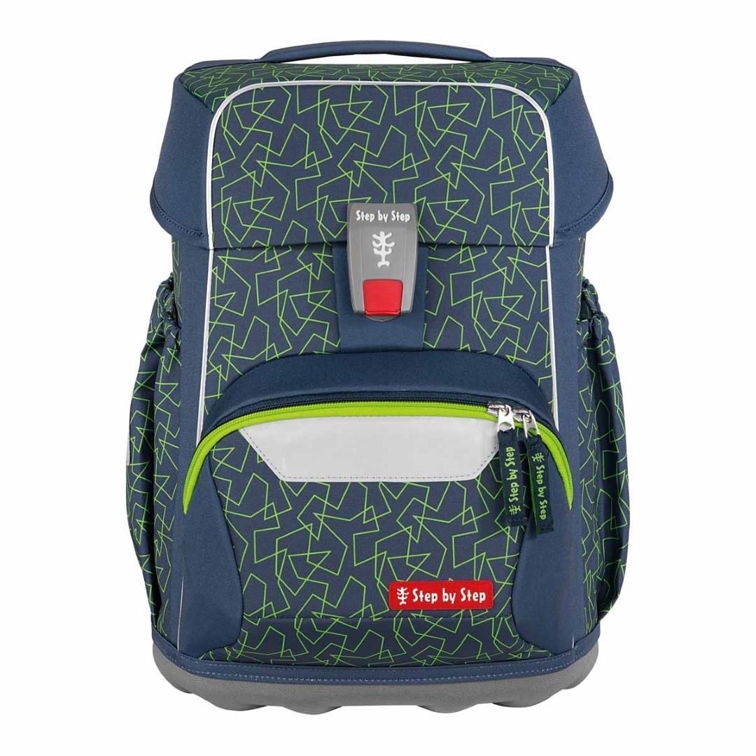 Step by Step - Ranzenset Mehrteilig Basis Schulranzen-Set, 4-Teilig Green Geometric Multicolor von Step by Step