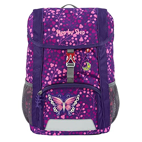 Step by Step Rucksack-Set KID SHINE „Butterfly Night Ina“, mit Sitzkissen, ergonomischer Mini-Ranzen, höhenverstellbarem Brustgurt, Kindergarten, Vorschule & Freizeit, 13 l, lila-pink von Step by Step