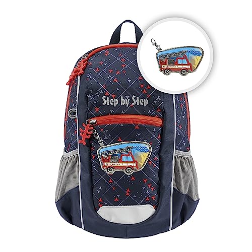 Step by Step Rucksack KIGA Maxi „Fire Truck Finn“, rot, ergonomischer Rucksack für Kinder ab 3 Jahren, höhenverstellbarer Brustgurt, für Kita, Kindergarten & Freizeit, 10 l von Step by Step