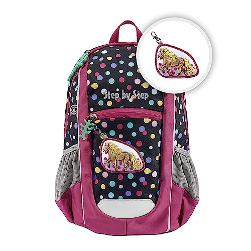 Step by Step Rucksack KIGA Maxi „Ponny Lotta“, separates Innenfach, ergonomischer Kinder Rucksack, höhenverstellbarem Brustgurt, Kita, Kindergarten & Freizeit, ab 3 Jahren, 10 l, rosa von Step by Step