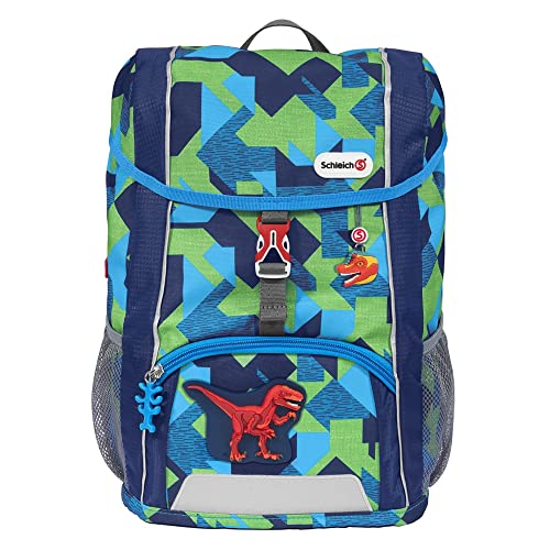 Step by Step Rucksack-Set Kid Schleich® „Velociraptor“, blau-grün, mit Sitzkissen, ergonomischer Rucksack mit höhenverstellbarem Brustgurt, für Kindergarten, Vorschule und Freizeit, 13 l von Step by Step