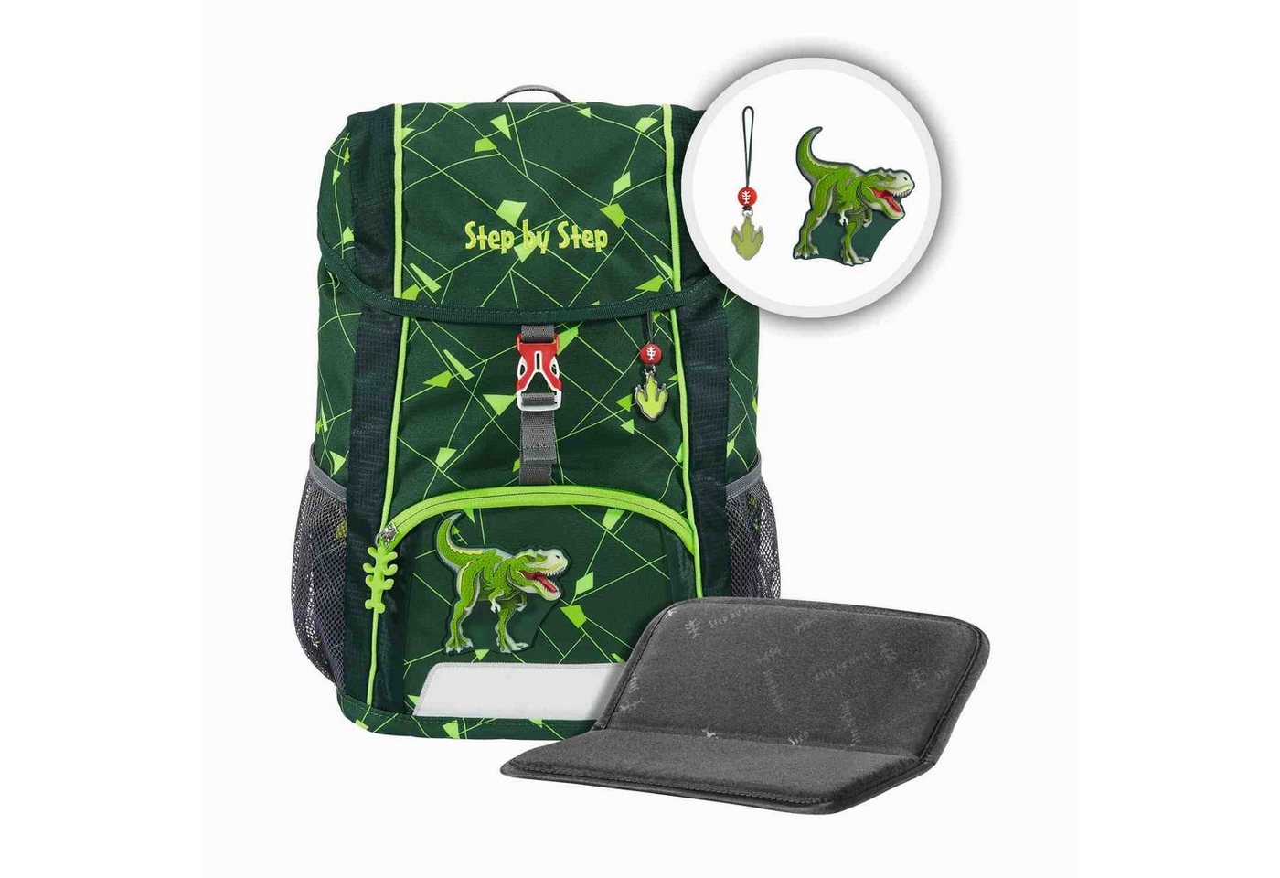 Step by Step Rucksack Step by Step KID SHINE Rucksack-Set "Dino Night Tyro", 3-teilig von Step by Step