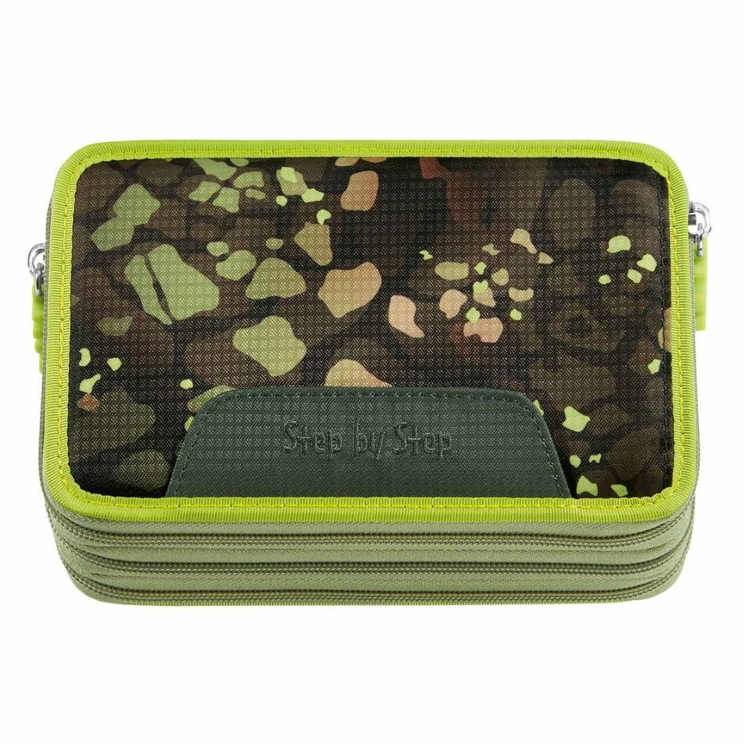 Step by Step - Schüleretui Gefüllt Xxl-Mäppchen, 3 Fächer Dino Torex Dunkelgrün von Step by Step