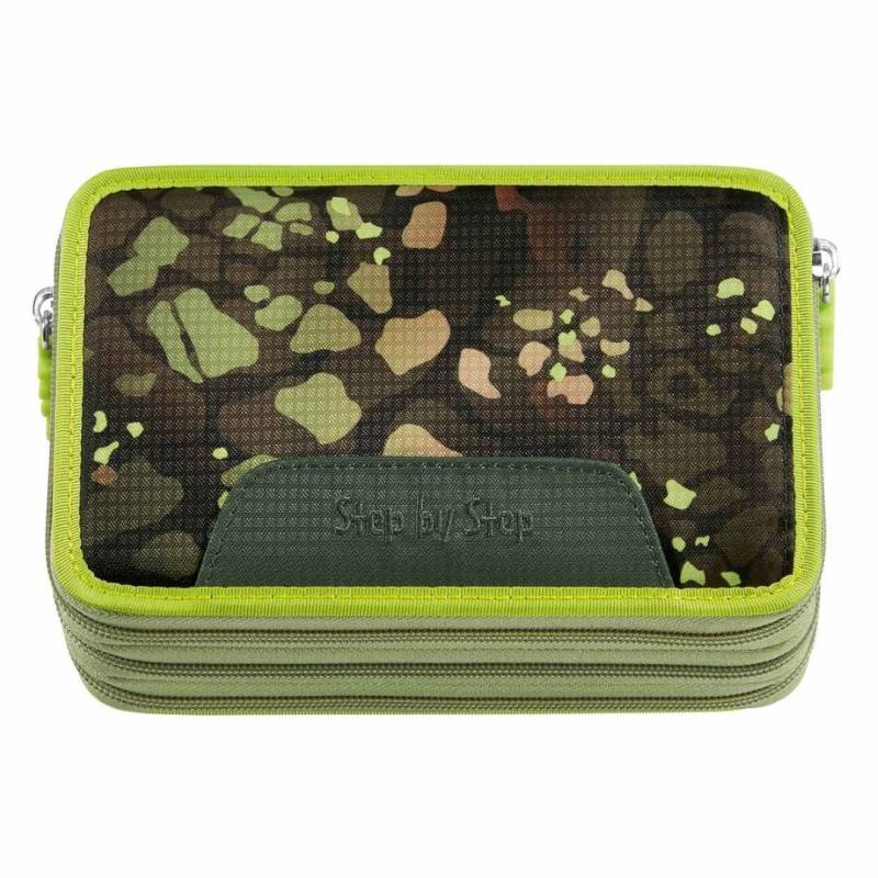 Step by Step - Schüleretui Gefüllt Xxl-Mäppchen, 3 Fächer Dino Torex Dunkelgrün von Step by Step