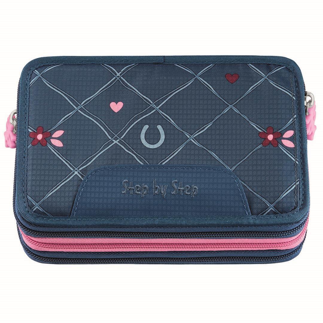 Step by Step - Schüleretui Gefüllt Xxl-Mäppchen 3 Fächer Horse Lima blau/blau von Step by Step