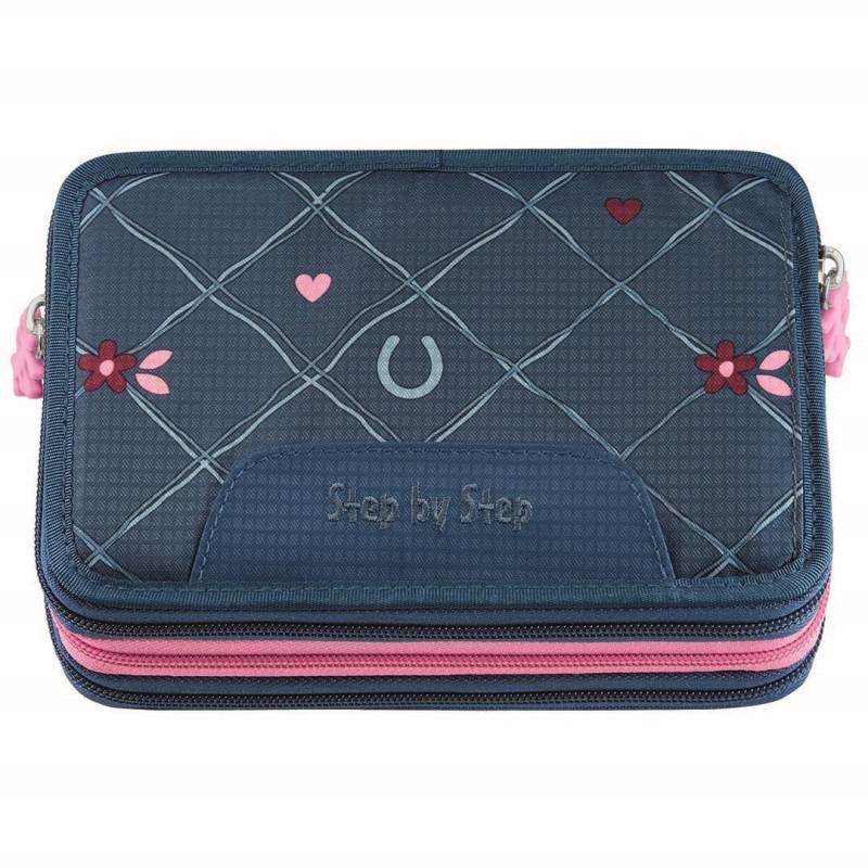 Step by Step - Schüleretui Gefüllt Xxl-Mäppchen 3 Fächer Horse Lima blau/blau von Step by Step