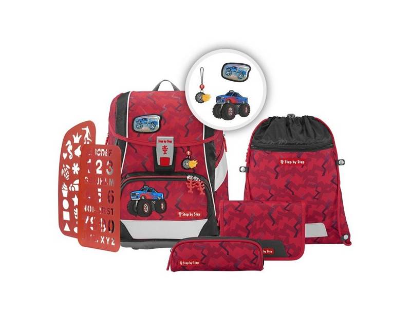Step by Step Schulranzen 2in1 Plus Schulrucksack-Set 6tlg. Monster Truck Ro von Step by Step