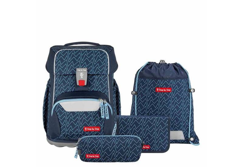 Step by Step Schulranzen Basis - Schulranzen Set 4tlg. (Blue Lines) von Step by Step