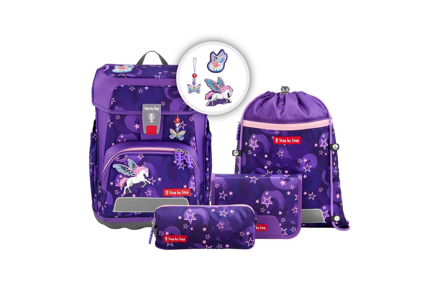 Step by Step Schulranzen Cloud (5-tlg), Polyester von Step by Step