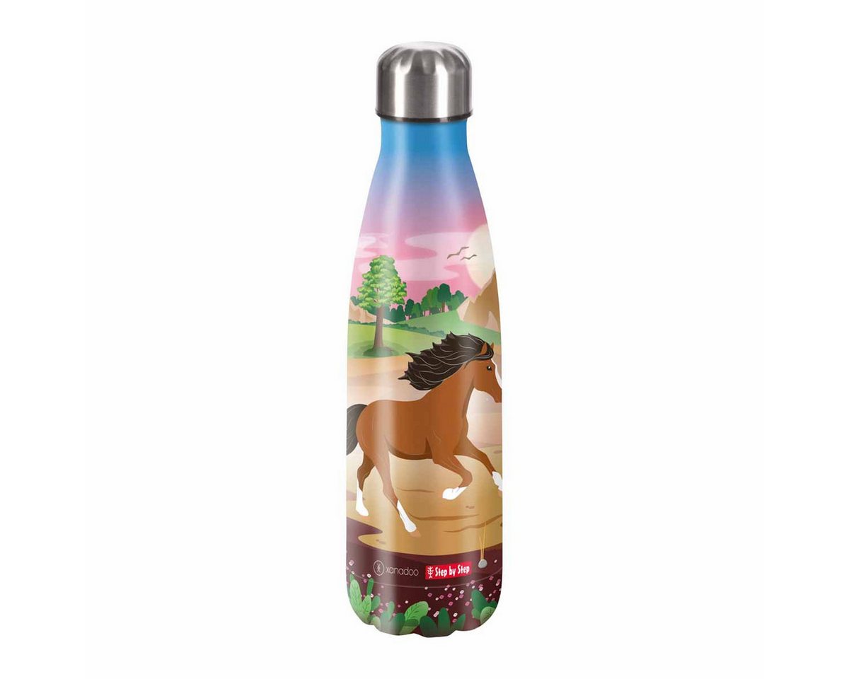 Step by Step Schulranzen Edelstahl Trinkflasche 0,5 l Wild Horse Ronja (1 Stück), Isolier-Flasche, BPA-frei von Step by Step