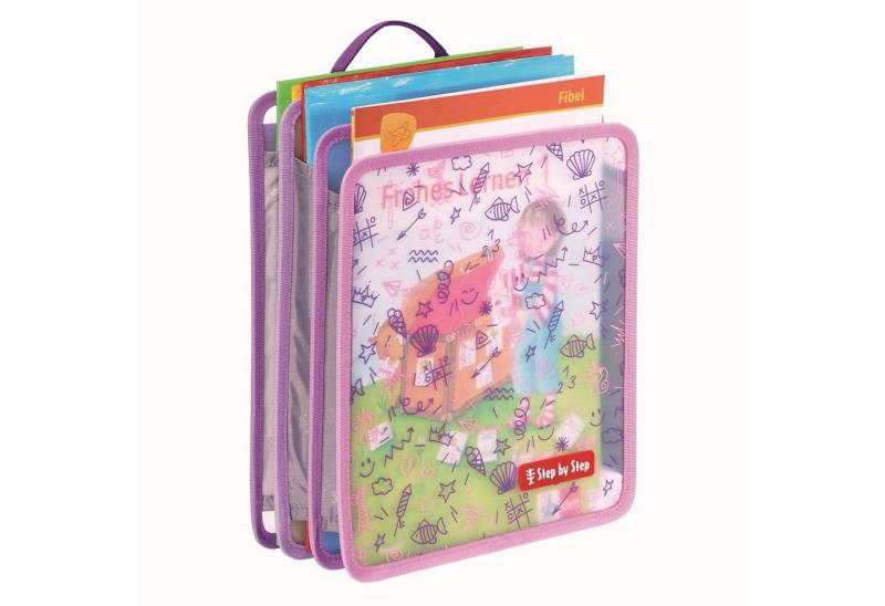 Step by Step Schulranzen Faltbare Heftbox Pink Organizer (1 Stück), Büchertasche, Heftschutz von Step by Step