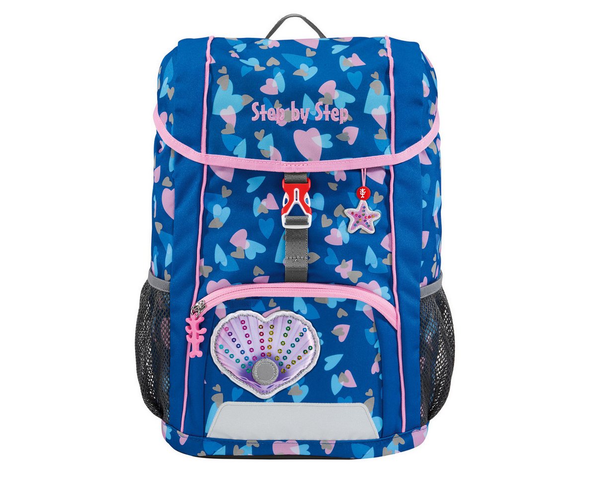 Step by Step Schulranzen Kinderrucksack, KID REFLECT Seashell Pearl 3-teilig, 13 l (3-teilig), Vorschule, Freizeitrucksack, ergonomisch, mit Sitzkissen von Step by Step