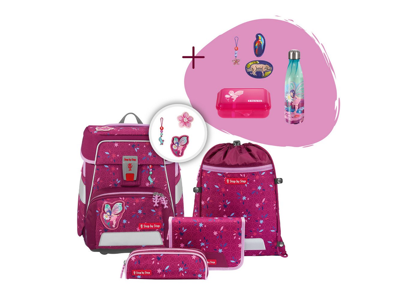 Step by Step Schulranzen SbS Schulranzen-Set SPACE „Fairy Freya“, 8-tlg. (5-teilig, 8-tlg) von Step by Step