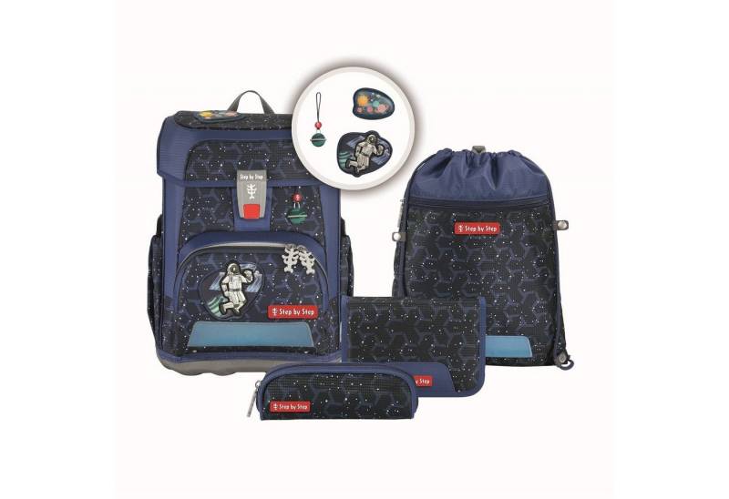 Step by Step Schulranzen Schulranzen-Set CLOUD Star Astronaut Cosmo 5-teilig (5-teilig), 1. - 4. Klasse, ergonomisch, Easy-Grow-System von Step by Step