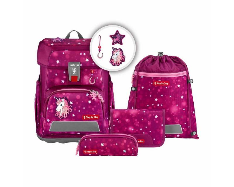 Step by Step Schulranzen Schulranzen-Set CLOUD Sweet Unicorn Nuala 5-teilig (5-teilig), Grundschulranzen, ergonomisch, Easy-Grow-System von Step by Step