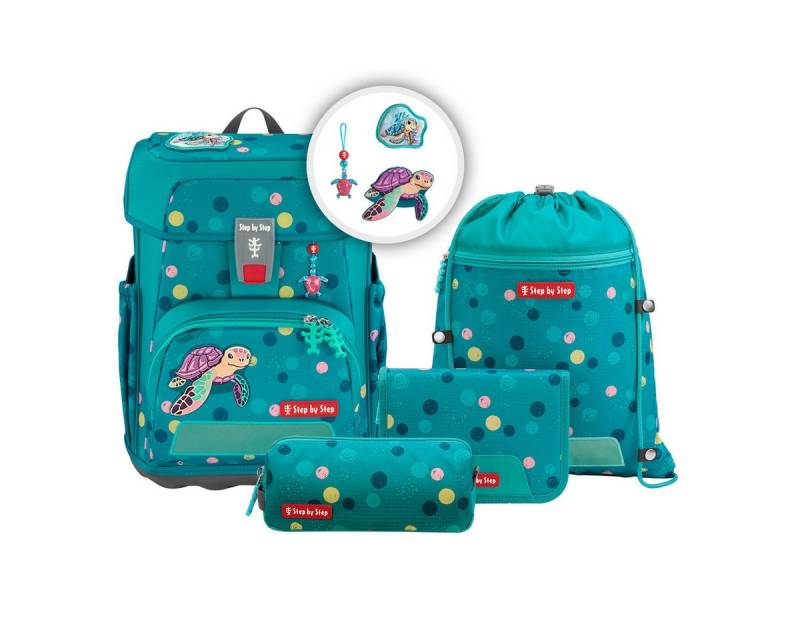 Step by Step Schulranzen Schulranzen-Set CLOUD Turtle Josie 5-teilig (5-teilig), Grundschulranzen, ergonomisch, Easy-Grow-System, ab 1. Klasse von Step by Step