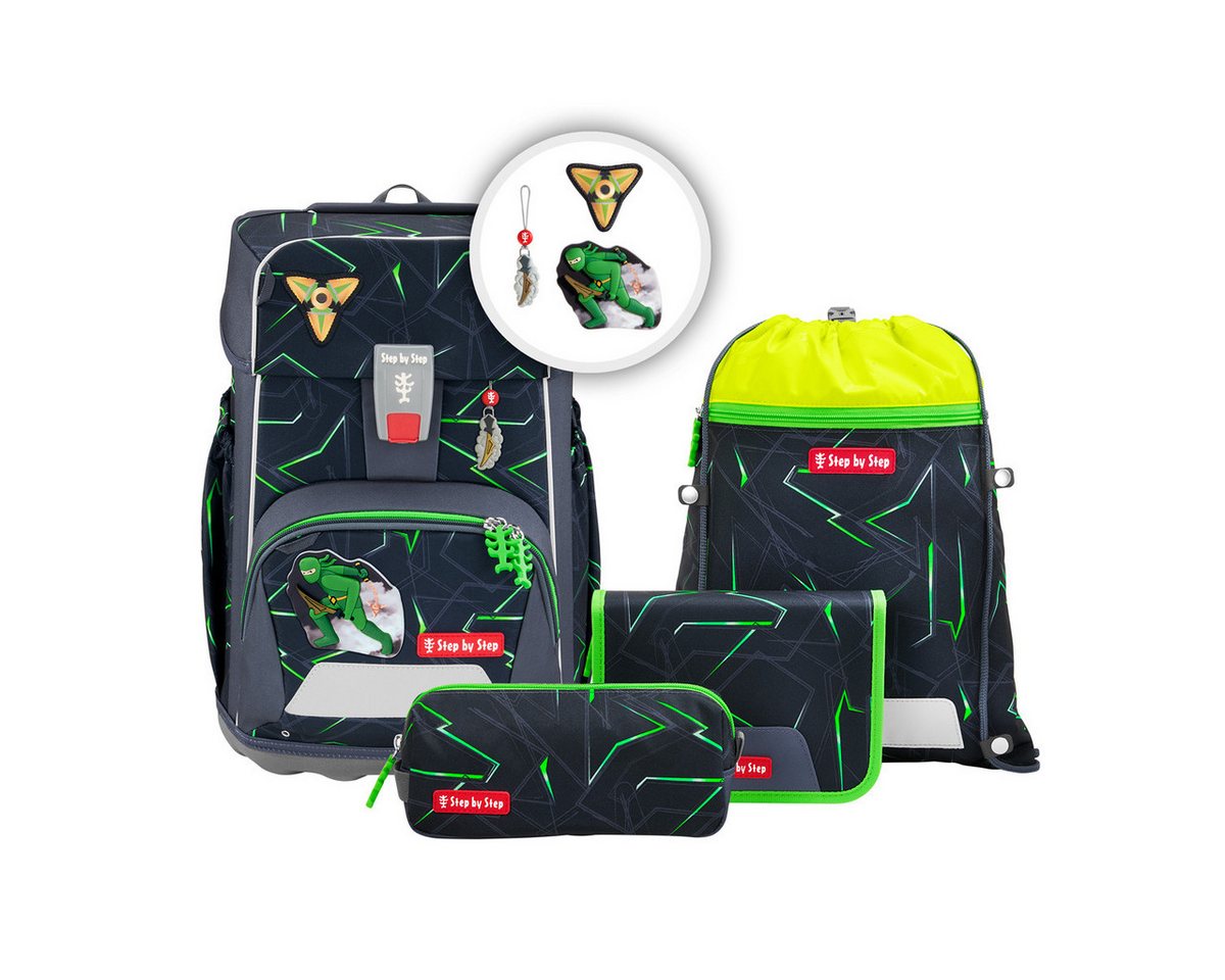 Step by Step Schulranzen Schulranzen-Set GIANT Ninja Kimo 5-teilig, Kollektion 25/26 (5-teilig), Grundschulranzen für große Kinder, ergonomisch von Step by Step