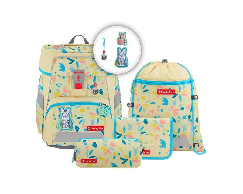 Step by Step Schulranzen Schulranzen-Set SPACE Cat Lilly, 5-teilig (5-teilig), ab 1. Klasse, ergonomisch, Easy-Grow-System von Step by Step