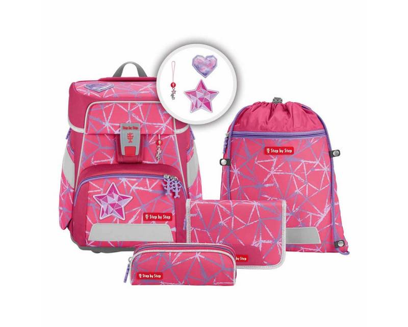 Step by Step Schulranzen Schulranzen-Set SPACE Star Stella 5-teilig (5-teilig), ab 1. Klasse, ergonomisch, Easy-Grow-System von Step by Step