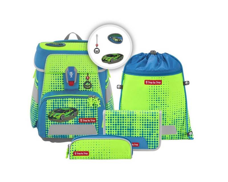 Step by Step Schulranzen Space Neon Anfängerranzen Set 5tlg. race car chuck von Step by Step