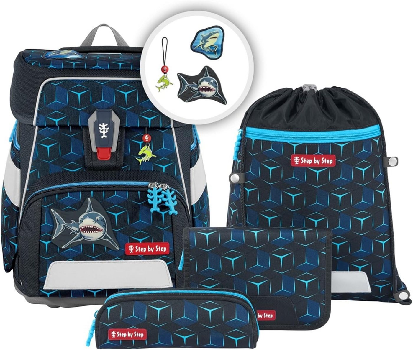 Step by Step Schulranzen Step by Step 222617 SPACE SHINE Schulranzen-Set "Shark Dexter" 5-teili Step by Step Schulranzen Step by Step 222617 SPACE SHINE Schulranzen-Set "Shark Dexter" 5-teili von Step by Step