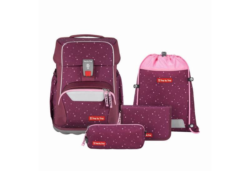 Step by Step Schulranzen Step by Step BASIS Schulranzen-Set Berry Stars, 4-teilig von Step by Step